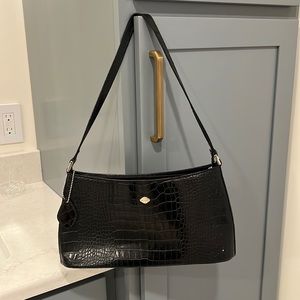 Vintage genuine leather black shoulder bag